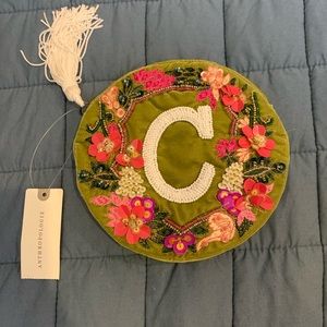 ANTHROPOLOGIE Pouch Bag With Tassle Letter “C”.